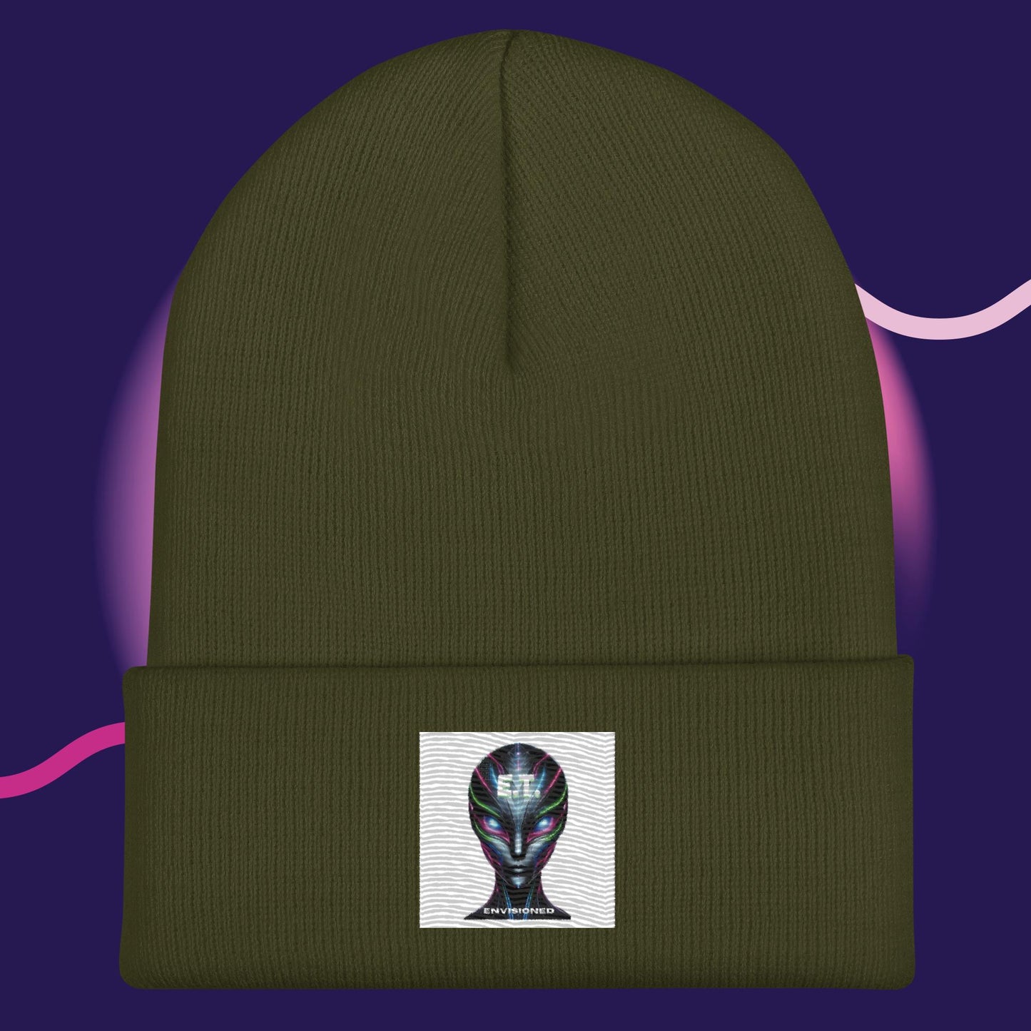 E.T. Envisioned Cuffed Beanie with patch